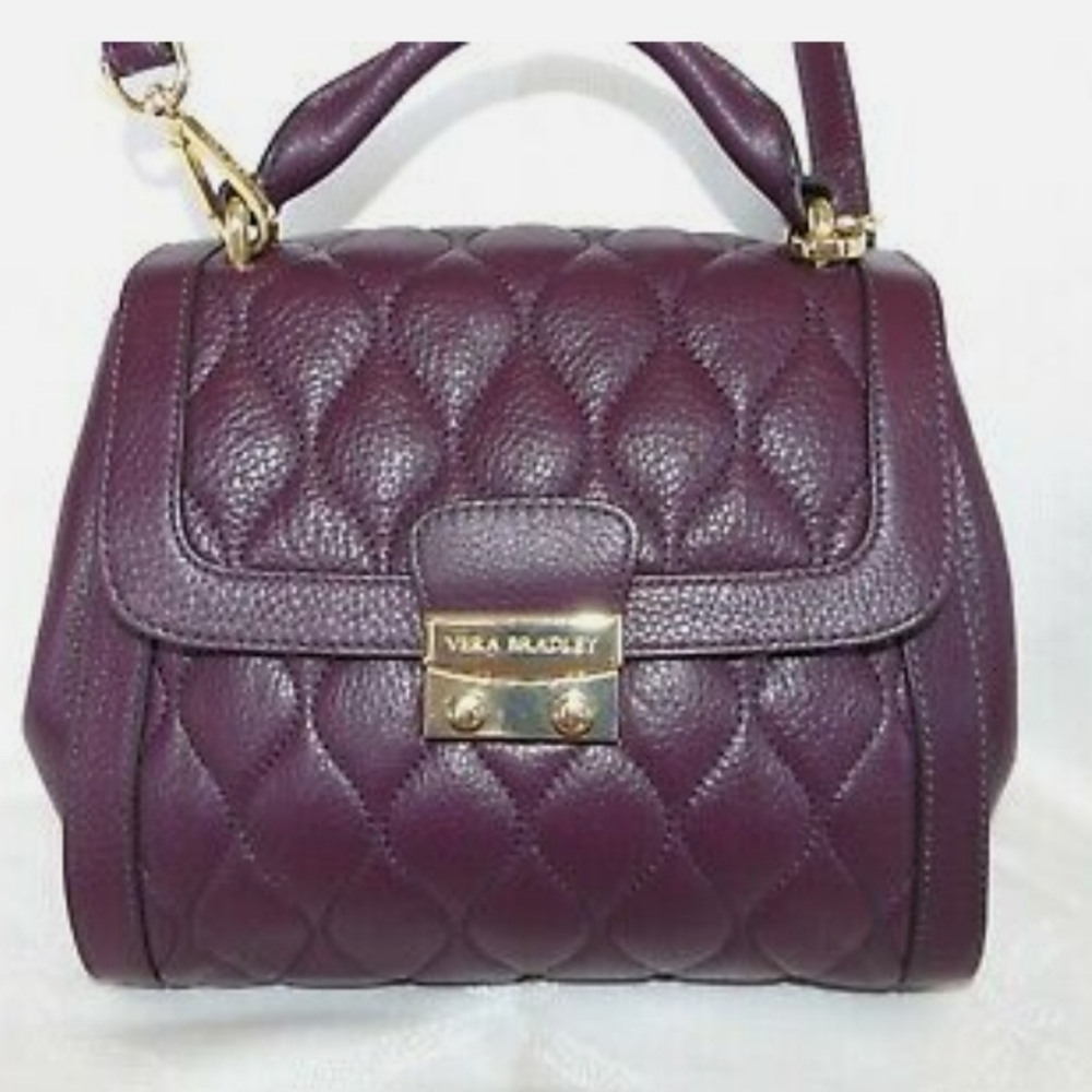Plum leather Vera Bradley crossbody purse